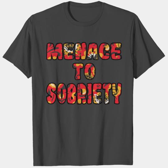 Menace to Sobriety red floral T Shirts