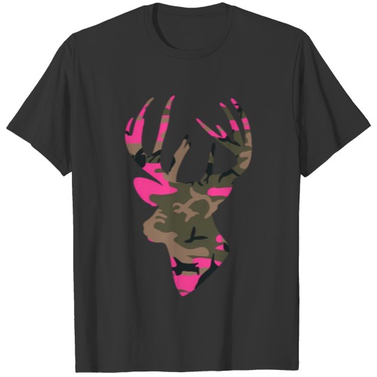 Deer -S Camo Outfitter Black T Shirts