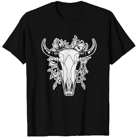 Cow Skull Boho T Shirts