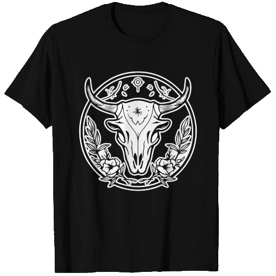 Cow Skull Boho T Shirts