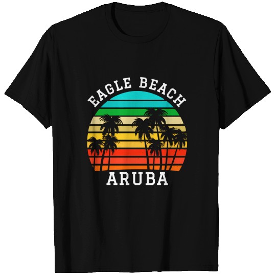 Eagle Beach Aruba Family Vacation Sunset Palm T Shirts