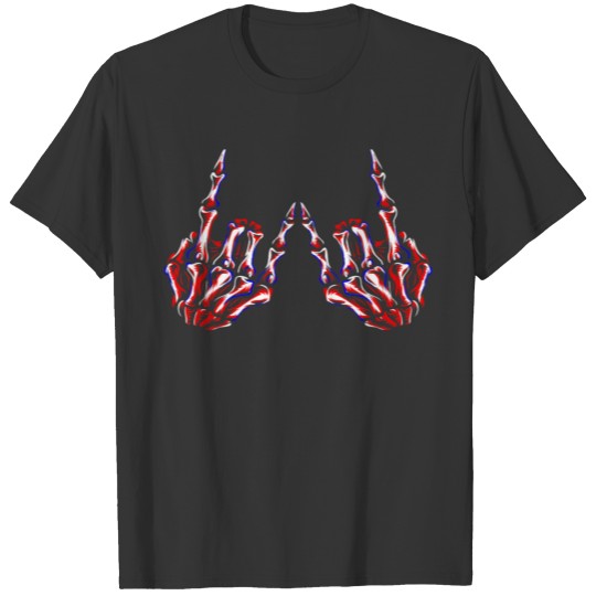Skeleton Rock Hand 4th Of July Patriotic American T Shirts
