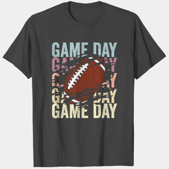 Game Day Football Vintage Sunset Colors Ripped T Shirts