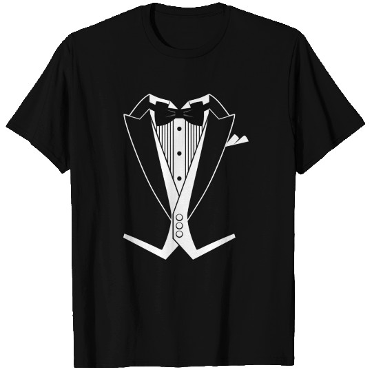 Tuxedo Black Bow Tie T Shirts