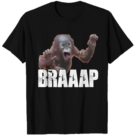 Braaap Monkey Face Riding A Motocross T Shirts