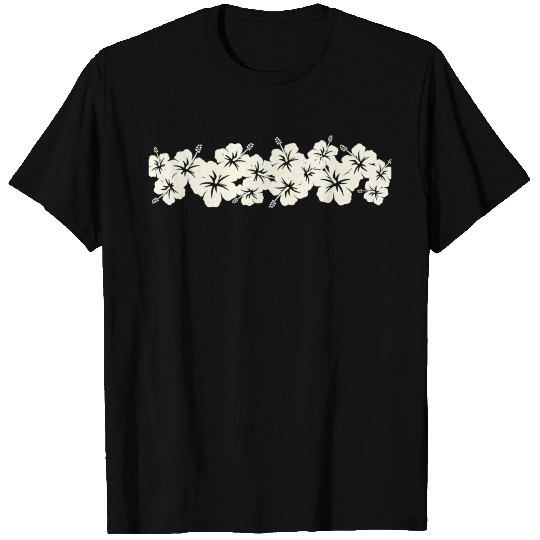 Surfer Style Floral Hibiscus Flower Row 1970S T Shirts