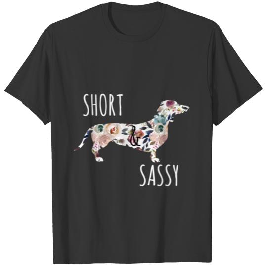 Short Sassy Flower Dachshund Weiner Dog T Shirts