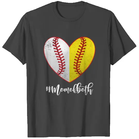 Mom Of Both Softball Baseball Heart Mother'S Day T Shirts