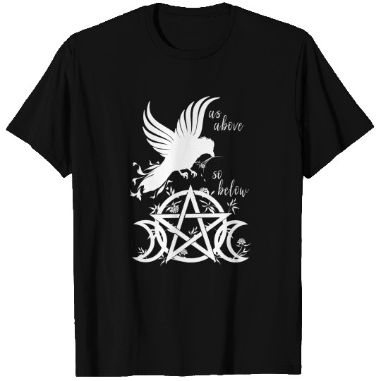 As Above So Below Pentacle Triple Moon Pentagram T Shirts