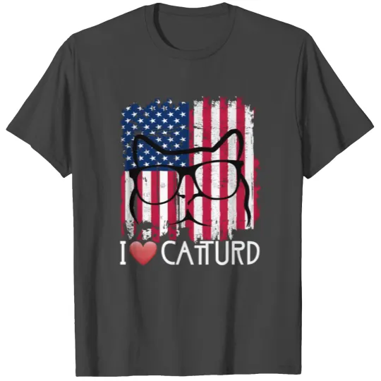I Love Catturd With American Flag T Shirts