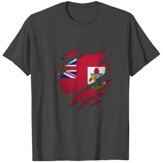 Proud Bermudians Torn Ripped Bermuda Flag T Shirts