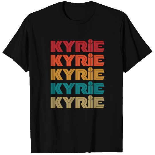 Kyrie Name Given Name Colorful Inline Font T Shirts