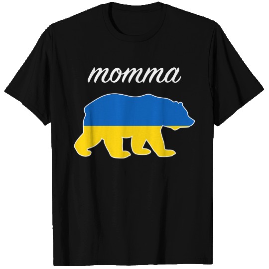 Momma Bear Ukraine Flag Ukrainian Roots T Shirts
