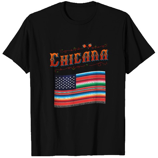 Chicana Proud Mecan Heritage American Serape T Shirts