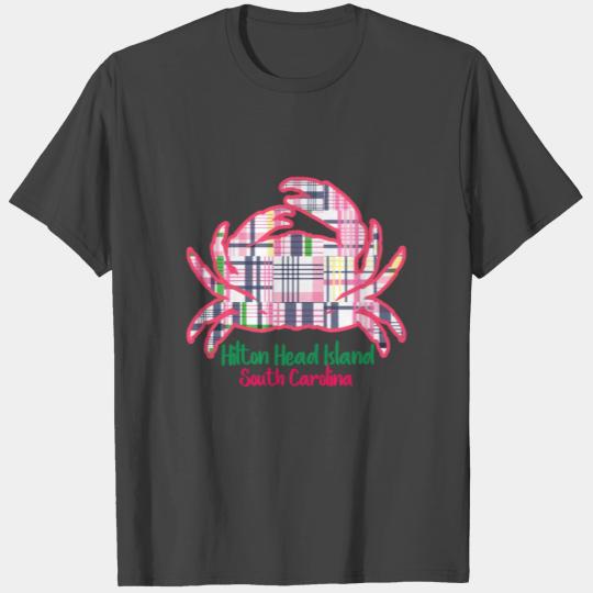 Hilton Head Island Preppy Plaid Crab T Shirts