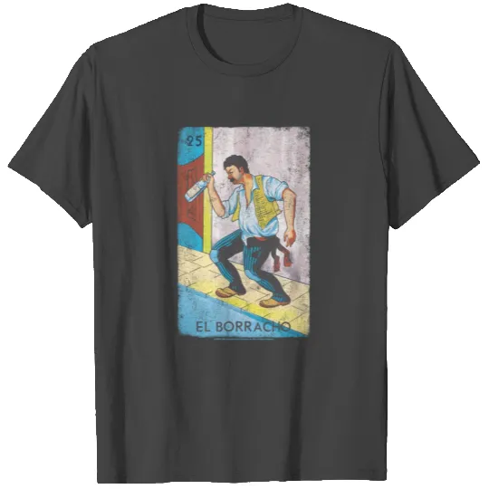 Loteria El Borracho Colorful Tarot Card T Shirts