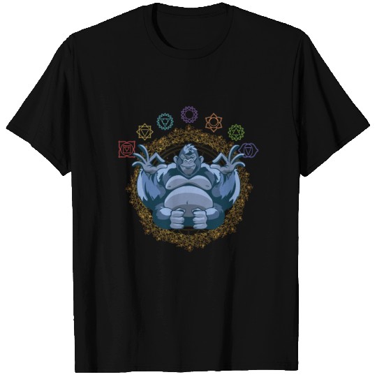 Chakras Meditating Gorilla Ape Monkey T Shirts