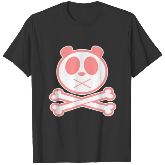 Panda Cross Bone Pink T Shirts
