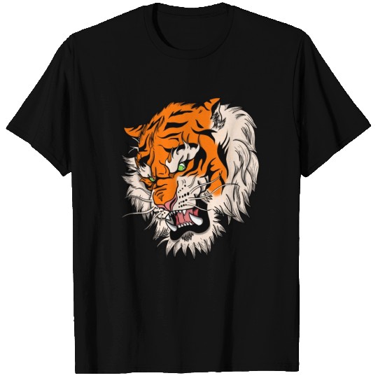 Cat Japanese tiger tattoo design drawing T Shirts