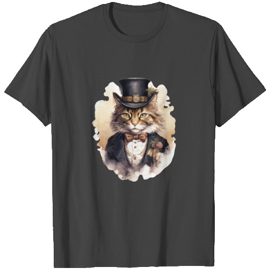 Cat in 1800 years style Dressed Nobel Baroque T Shirts