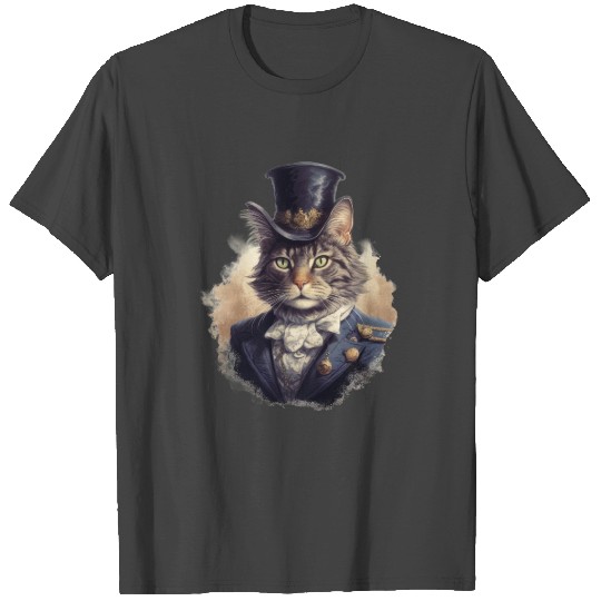 Cat in 1800 years style Dressed Nobel Baroque T Shirts