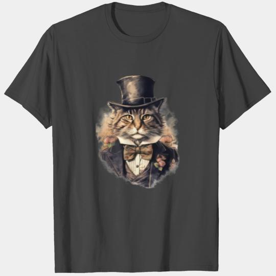 Cat in 1800 years style Dressed Nobel Baroque T Shirts