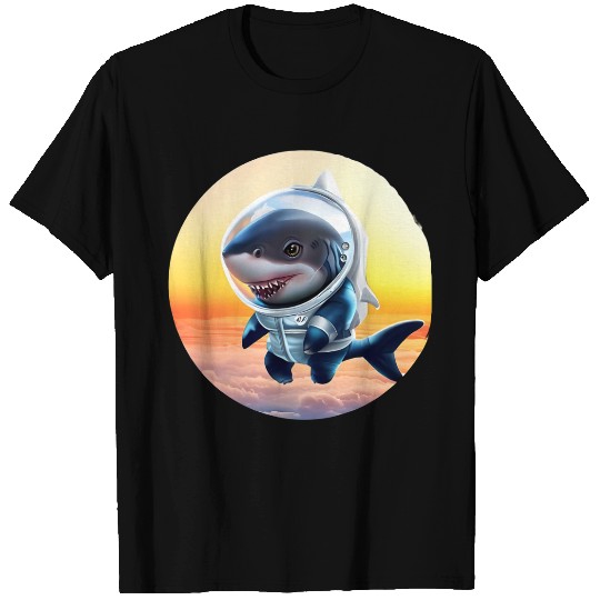 Shark astronaut at sunset T Shirts