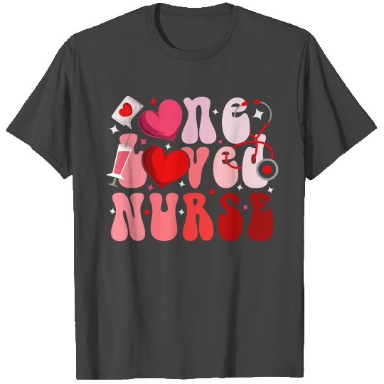 One Loved Nurse Stethoscope Cute Hearts Valentines T Shirts