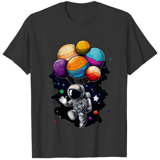 Astronaut Birthday Space Balloon Galaxy Planets T Shirts