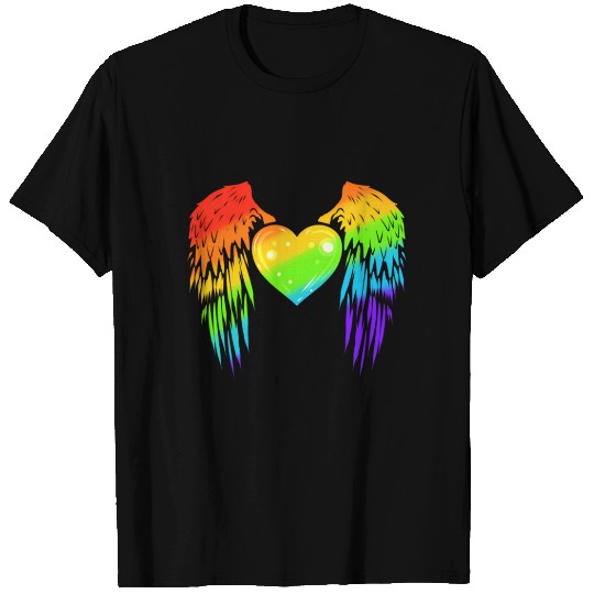 Colorful Winged Heart Lgbtq Pride Month T Shirts