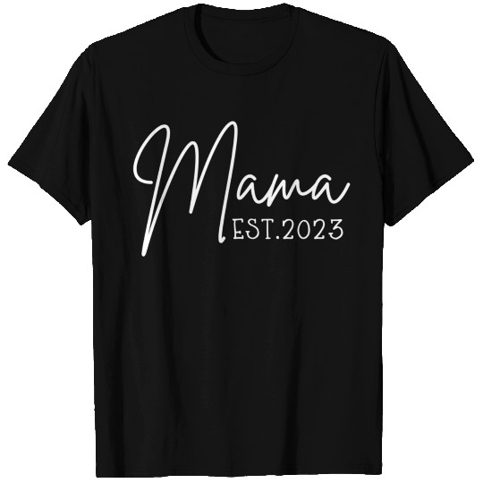 Mama Est 2023 Pocket Promoted To Mama Pregnancy T Shirts