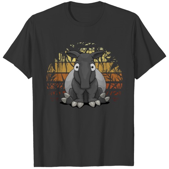 Retro Sunset L Chubby Jungle King Tapir T Shirts