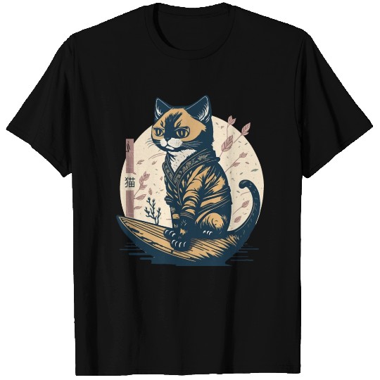 Cat Japanese Aesthetic T Shirts