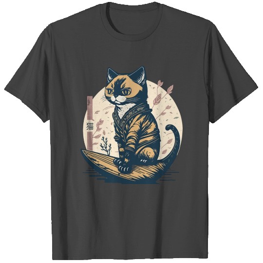 Cat Japanese Aesthetic T Shirts