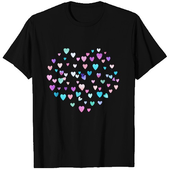 Valentines Multicolored Love Hearts Gum Pink Copy T Shirts