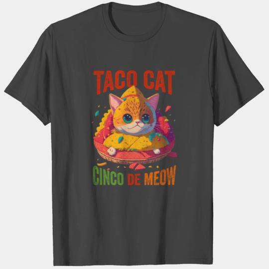 Cinco de Meow taco cat, Mexican Cinco De Mayo Cat T Shirts