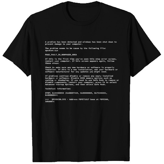 Developers Programmers Blue Screen Of Death Bsod T Shirts