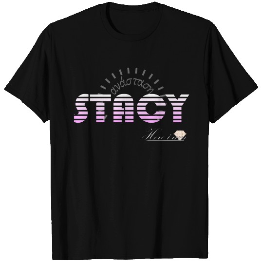 Stacy pink white, etymology of Greek origin. T Shirts