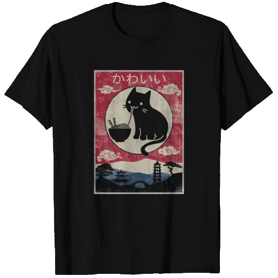 Vintage Kawaii Cat Ra Anime Japanese Teen T Shirts