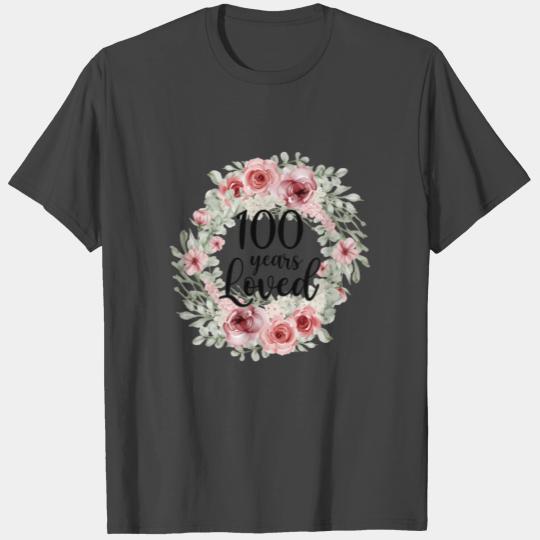 Floral Loved 100 Year Old 100Th Mom Mothers D T Shirts