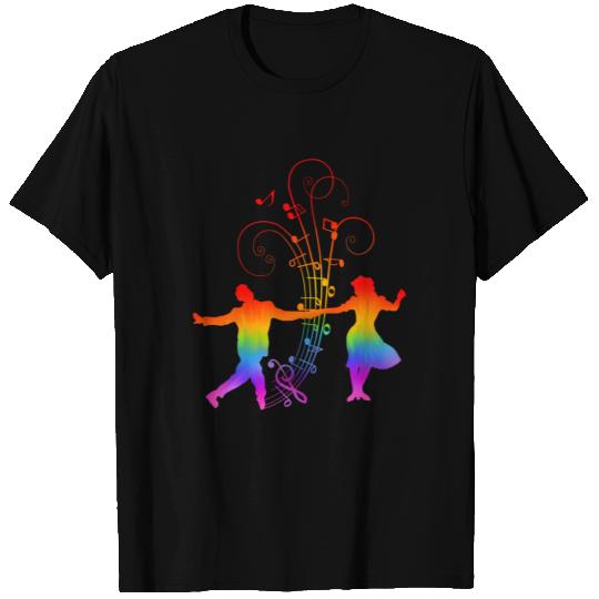 1940s Rainbow Swing Dancers Silhouettes T Shirts