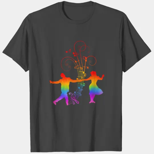 1940s Rainbow Swing Dancers Silhouettes T Shirts