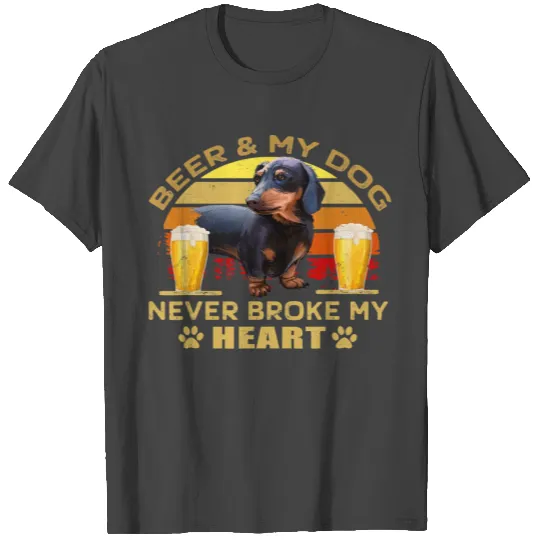 Halloween Dogs 769 Beer Dachshund Dog Never T Shirts