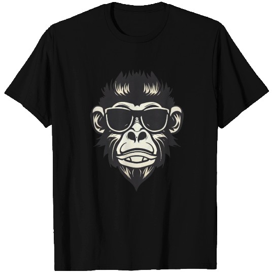 Cool Monkey with Sunglasses - Rock and Roll Design T Shirts
