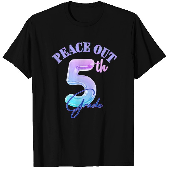 Peace Out 5th Grade Retro Graduation Class T Shirts