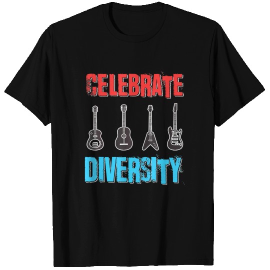 Celebrate Diversity Funny Guitar Player Musician T Shirts