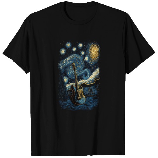 Starry Guitar Guitarist Rock Concert Festival T Shirts