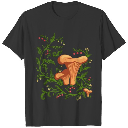 Forest Mushrooms Floral Fungi Ukrainian Vyshyvanka T Shirts