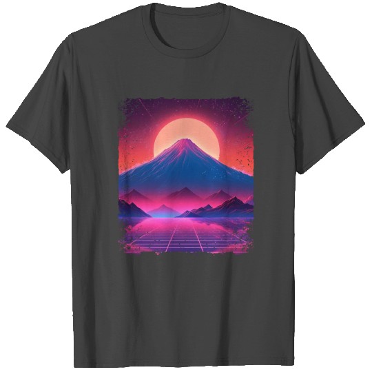 Aesthetic Vaporwave Japan Sight Mount Fuji Volcano T Shirts