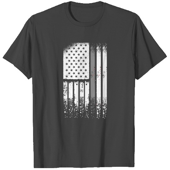 Correctional Officer - Us Flag Thin Silver Line T Shirts
